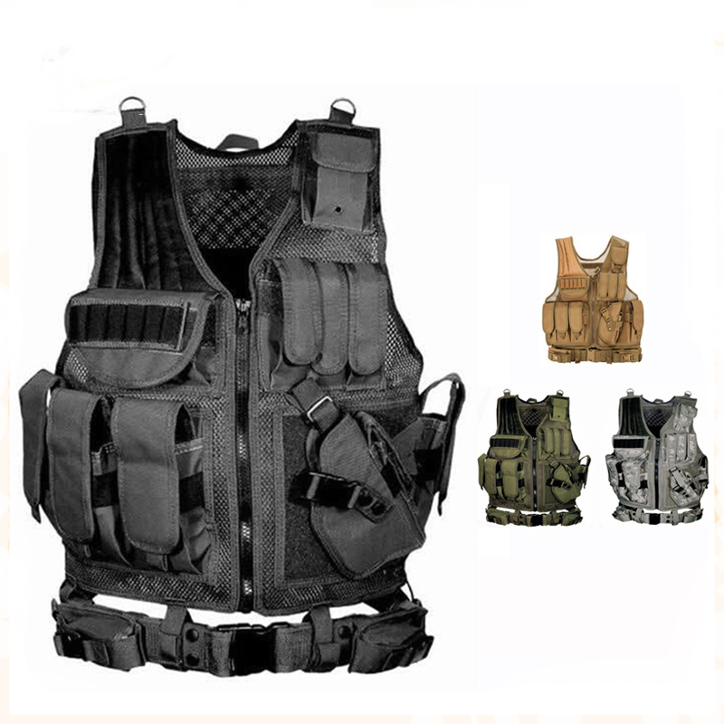 Hunting Outdoor Game - Gilet Tattico Molle Regolabile, Giubbotto Antiproiettile